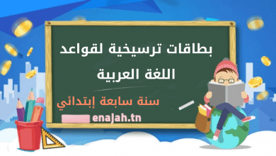 بطاقات ترسيخية لقواعد اللغة العربية سنة سابعة